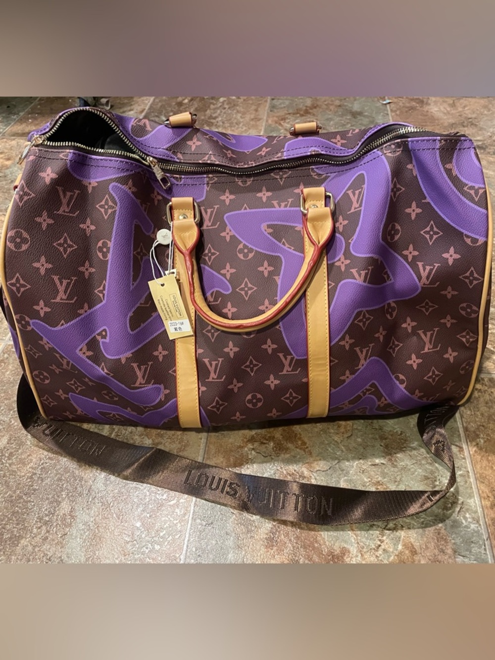 LVee monogram logo bag duffle luggage gym bag to match your purse ONE OF A KIND